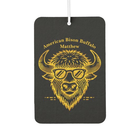 Désodorisant Pour Voiture Bison portant des lunettes de soleil avec une expr (Devant)