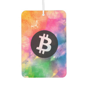 Désodorisant Pour Voiture Bitcoin Aquarelle (Style 1 - Genèse)