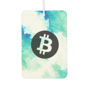 Désodorisant Pour Voiture Bitcoin Aquarelle (Style 5 - Cavalier de Vague)