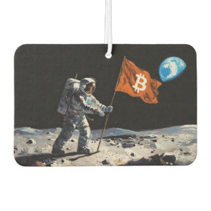 Désodorisant Pour Voiture "Bitcoin Moon" Peinture à l'huile #1
