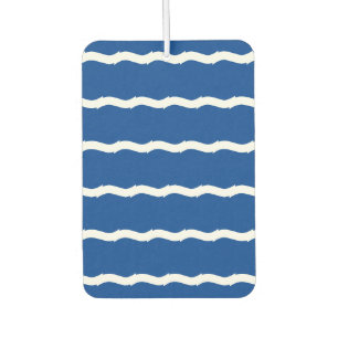 Désodorisant Pour Voiture Bleu blanc vagues rayures motif nautique