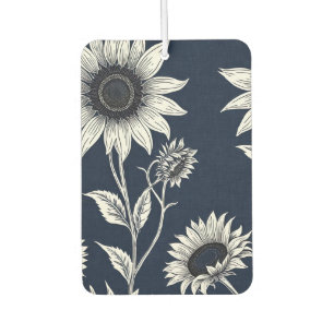 Désodorisant Pour Voiture Blocage d'impression bleu et blanc Tournesols