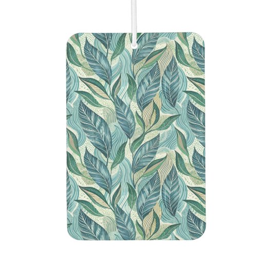 Désodorisant Pour Voiture Blue Botanical Wave Modern Pattern (Devant)
