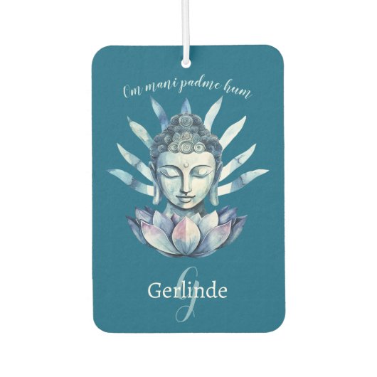 Désodorisant Pour Voiture Blue Buddha Head With Lotus Personalized (Devant)