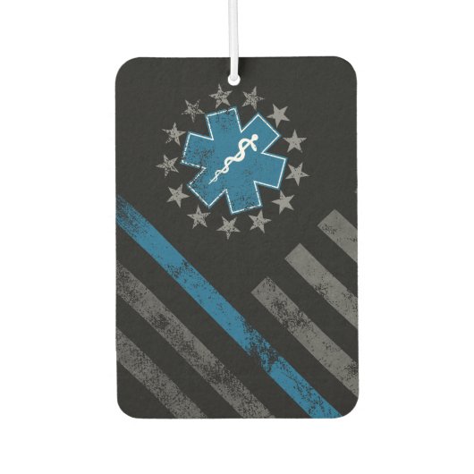 Désodorisant Pour Voiture Blue Line EMT Paramedic Vintage American Flag (Devant)