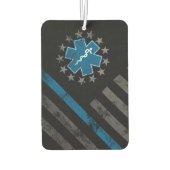 Désodorisant Pour Voiture Blue Line EMT Paramedic Vintage American Flag (Dos)