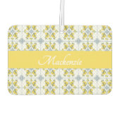Désodorisant Pour Voiture Blue Watercolor French Country Lemon Name Monogram (Dos)