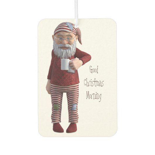 Désodorisant Pour Voiture Bon Noël matin Pyjama Gnome (Devant)