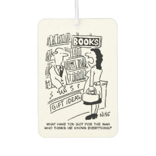 Désodorisant Pour Voiture Bookshop Customer pose une question au commerçant