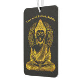 Désodorisant Pour Voiture Bouddha d'or sculpté en serène Pose de méditation (Gauche)