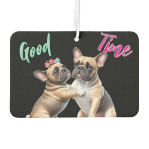 Désodorisant Pour Voiture Bouledogue français amoureux Saint-Valentin