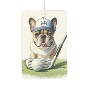 Désodorisant Pour Voiture Bouledogue français sur un terrain de golf en vaca