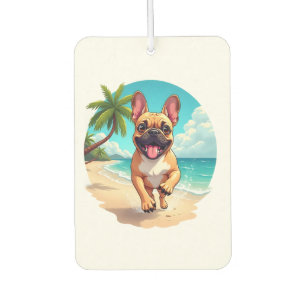 Désodorisant Pour Voiture Bouledogue français sur une plage