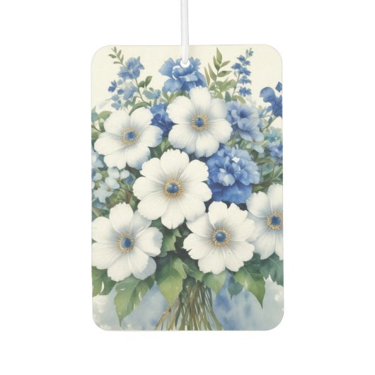Désodorisant Pour Voiture Bouquet de fleurs Elégante aquarelle (Devant)