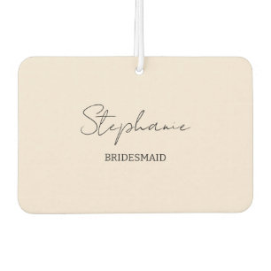 Désodorisant Pour Voiture Bridesmaid Script minimaliste moderne rose pâle