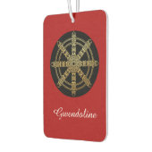 Désodorisant Pour Voiture Buddhism Golden Dharma Wheel Personalized (Gauche)