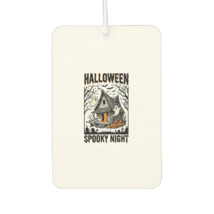 Désodorisant Pour Voiture Cabine effrayante d'Halloween Art vintage de nuit