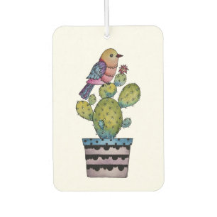 Désodorisant Pour Voiture Cactus Et Arc-En-Ciel En Aquarelle