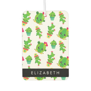 Désodorisant Pour Voiture Cactus mignons, Cactus Motif, Succulent, Votre Nom