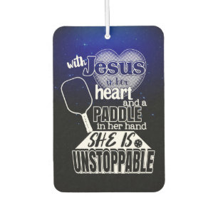 Désodorisant Pour Voiture Cadeau de Pickle Ball Femme Pickleball et Jésus
