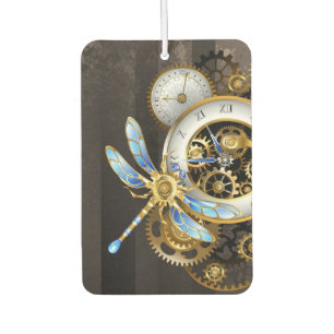 Désodorisant Pour Voiture Cadran Steampunk avec libellule