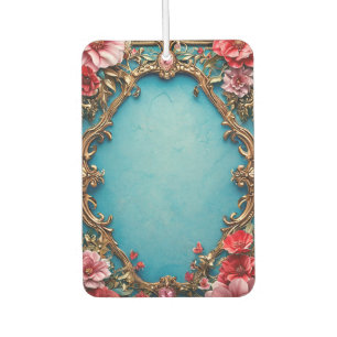 Désodorisant Pour Voiture Cadre floral élégant avec motif doré