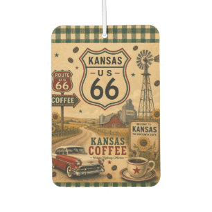 Désodorisant Pour Voiture Café personnalisé Kansas Route 66 Road Trip pour v