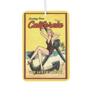Désodorisant Pour Voiture Californie Vintage Pin Up Girl Ancre