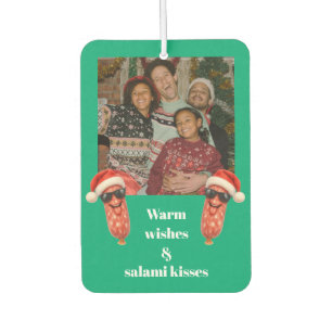 Désodorisant Pour Voiture Câlins de saucisson drôles photo de famille Noël
