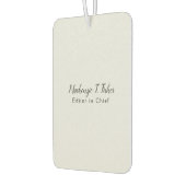 Désodorisant Pour Voiture Calligraphie classique Élégante Plaque Gris simple (Gauche)