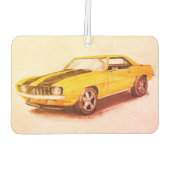 Désodorisant Pour Voiture Camaro jaune 1969 (Dos)