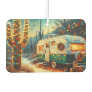 Désodorisant Pour Voiture Camionnette vintage Noël dans le désert Cactus Sag
