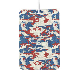 Désodorisant Pour Voiture Camo rouge, blanc et bleu avec paillettes pour le
