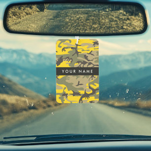 Désodorisant Pour Voiture Camouflage jaune et vert Votre nom Personnalisez