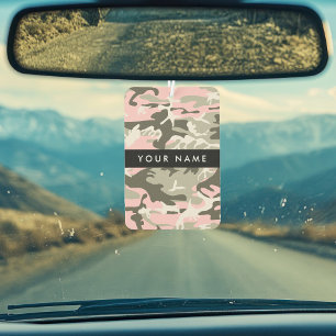 Désodorisant Pour Voiture Camouflage rose et vert Votre nom Personnalisez