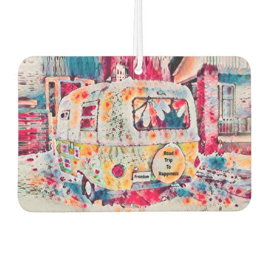 Désodorisant Pour Voiture Camper Retro Hippie Road Voyage vers la liberté du (Devant)