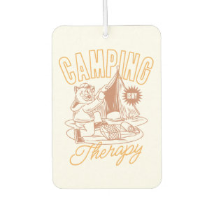 Désodorisant Pour Voiture Camping Est Ma Thérapie - Chat Vintage