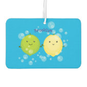 Désodorisant Pour Voiture Caricature de chaux de citron joyeux (Dos)