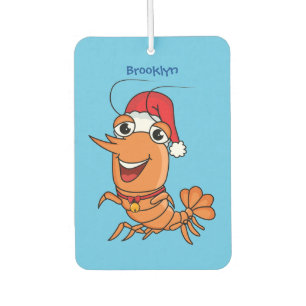 Désodorisant Pour Voiture Caricature de crevettes de Noël joyeux