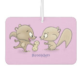 Désodorisant Pour Voiture Caricature d'écureuils marrants (Devant)