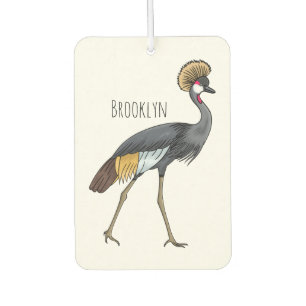 Désodorisant Pour Voiture Caricature d'oiseau de grue couronné gris