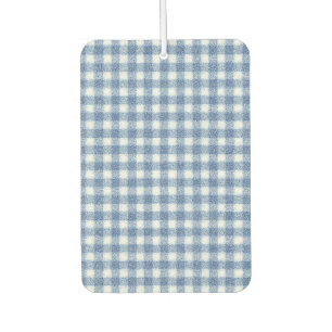 Désodorisant Pour Voiture Carreaux Gingham Bleu et Blanc Classiques