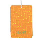 Désodorisant Pour Voiture Carte de circuit informatique moderne orange jaune (Devant)