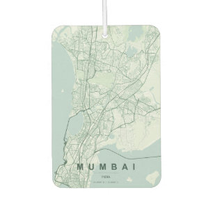 Désodorisant Pour Voiture Carte de la ville de Mumbai en Inde & Texte person