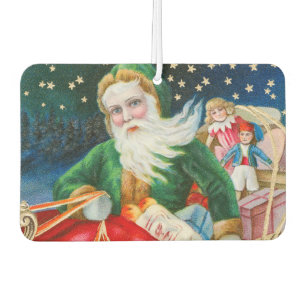 Désodorisant Pour Voiture Carte postale de Noël vintage rétro Père Noël