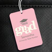 Casquette de remise de diplôme rose typographie gr