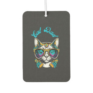 Désodorisant Pour Voiture Cat Dad Black Cat Vintage Eighties Style Cat Retro