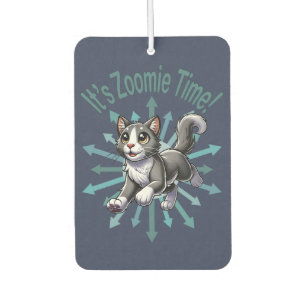 Désodorisant Pour Voiture C'est le chat bicolore gris Zoomie Time