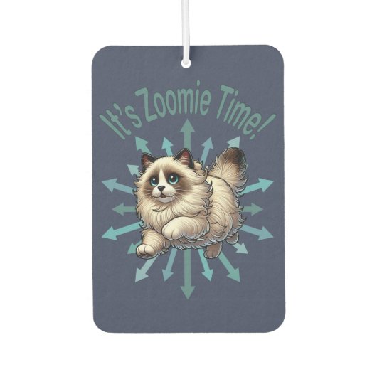 Désodorisant Pour Voiture C'est Zoomie Time Ragdoll Chat (Devant)