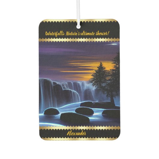 Désodorisant Pour Voiture Chaleureuse cascades nocturnes avec une touche per (Devant)